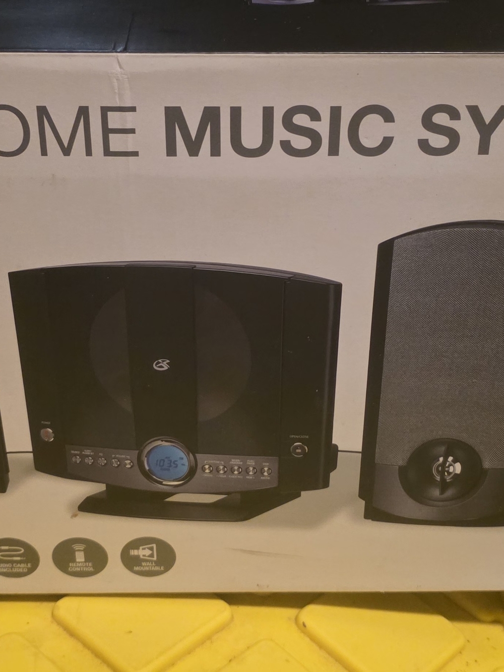 Black Home Music System Portable Audio Receiver with Speakers